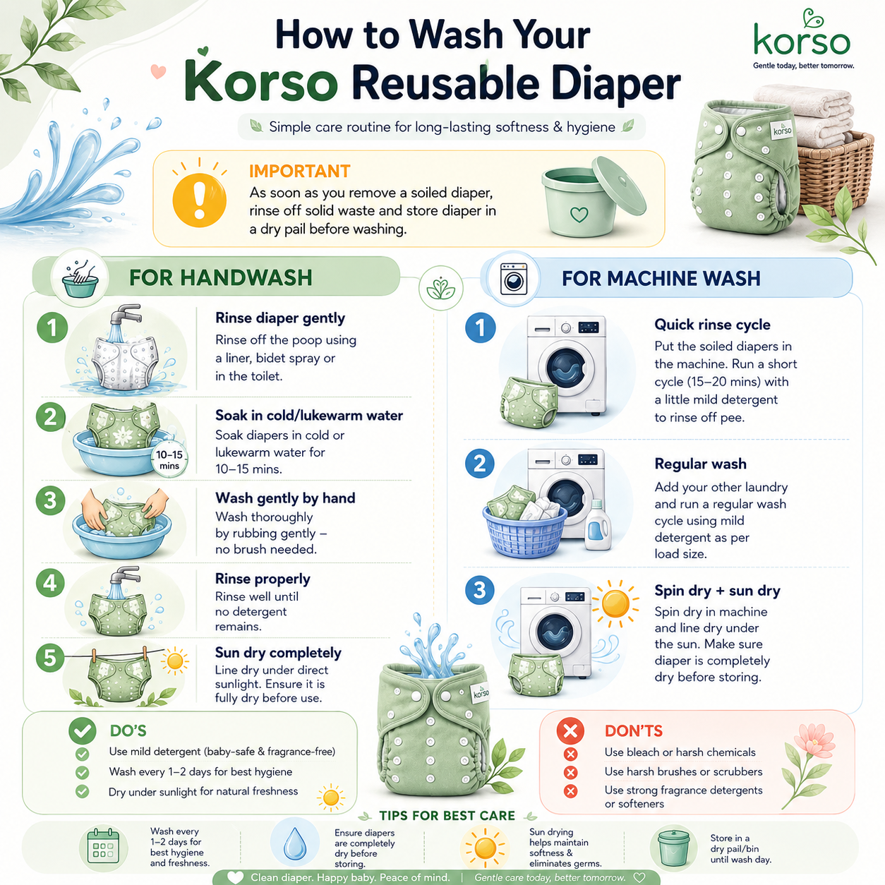 KORSO BABY™ Reusable Baby Diapers